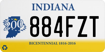 IN license plate 884FZT