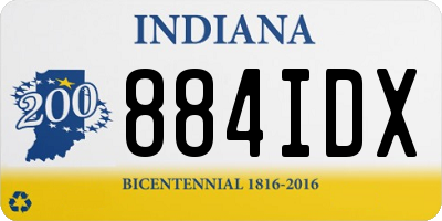 IN license plate 884IDX