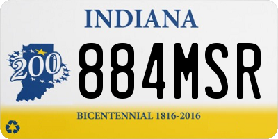 IN license plate 884MSR