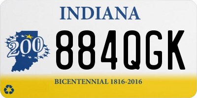 IN license plate 884QGK