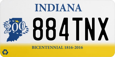 IN license plate 884TNX