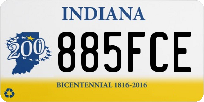 IN license plate 885FCE