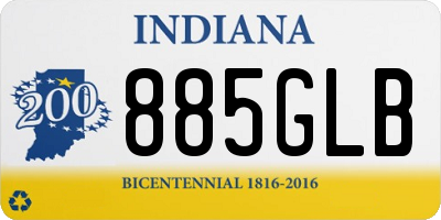 IN license plate 885GLB