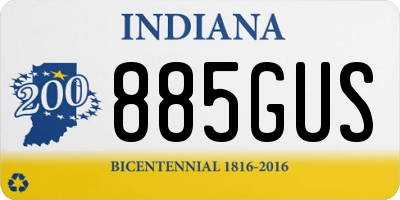 IN license plate 885GUS