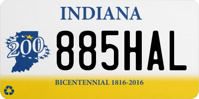 IN license plate 885HAL