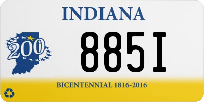 IN license plate 885I