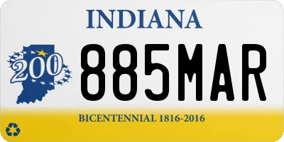 IN license plate 885MAR