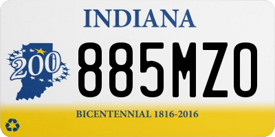 IN license plate 885MZO