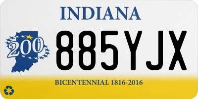 IN license plate 885YJX