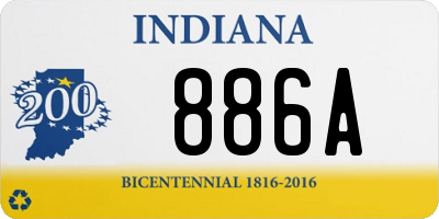 IN license plate 886A