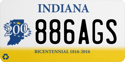IN license plate 886AGS