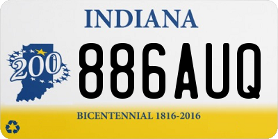 IN license plate 886AUQ