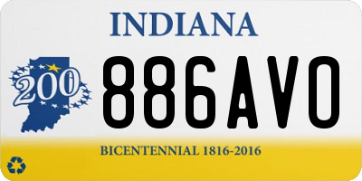 IN license plate 886AVO
