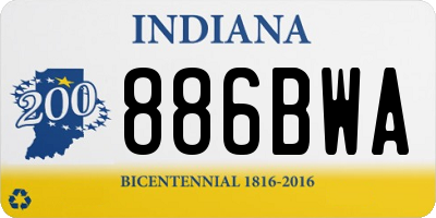 IN license plate 886BWA