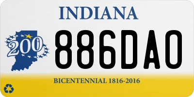 IN license plate 886DAO