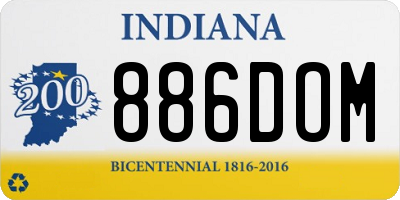 IN license plate 886DOM