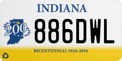 IN license plate 886DWL