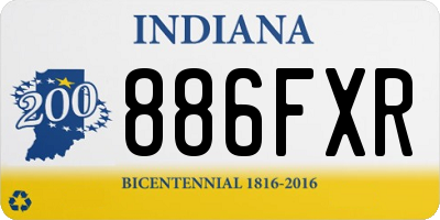 IN license plate 886FXR