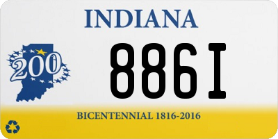 IN license plate 886I