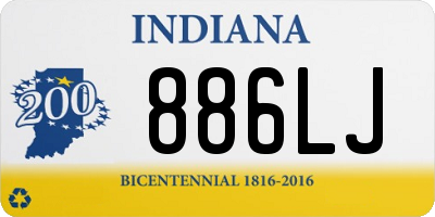 IN license plate 886LJ