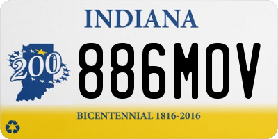 IN license plate 886MOV