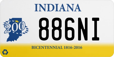 IN license plate 886NI