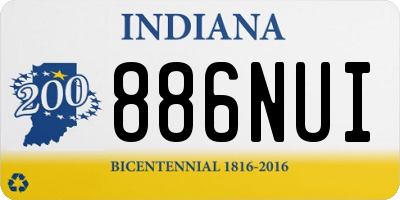 IN license plate 886NUI