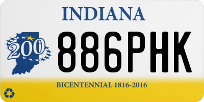 IN license plate 886PHK