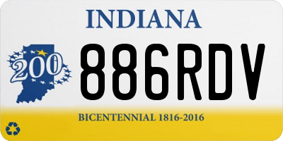 IN license plate 886RDV