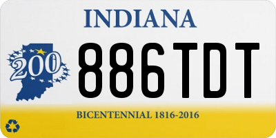 IN license plate 886TDT