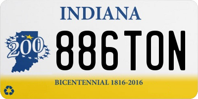 IN license plate 886TON