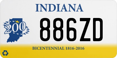 IN license plate 886ZD