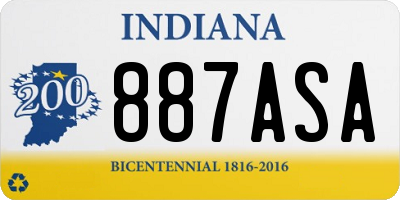 IN license plate 887ASA