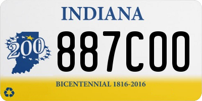 IN license plate 887COO