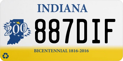 IN license plate 887DIF