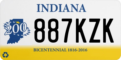 IN license plate 887KZK