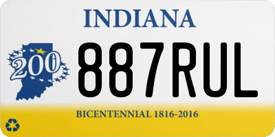 IN license plate 887RUL
