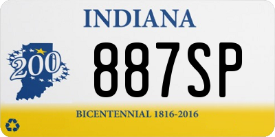 IN license plate 887SP