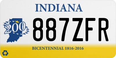 IN license plate 887ZFR
