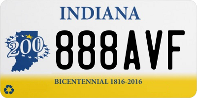IN license plate 888AVF