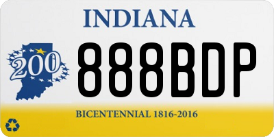 IN license plate 888BDP