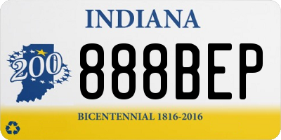 IN license plate 888BEP