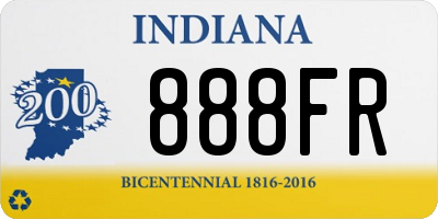 IN license plate 888FR