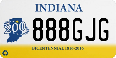 IN license plate 888GJG