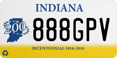 IN license plate 888GPV