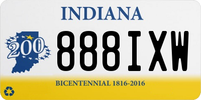 IN license plate 888IXW
