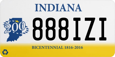IN license plate 888IZI
