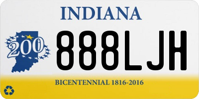 IN license plate 888LJH