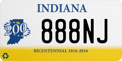 IN license plate 888NJ