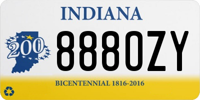 IN license plate 888OZY